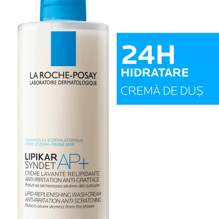 Pachet Crema de spalare ultra-delicata, pentru pielea uscata cu tendinta atopica Lipikar Syndet AP+, 400 ml + Rezerva, 400 ml, La Roche-Posay 693072