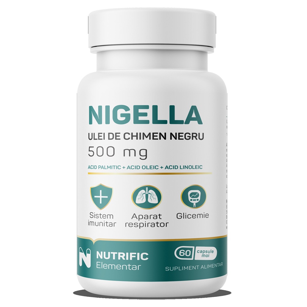 Ulei de Chimen Negru Nigella, 500 mg, 60 capsule moi, Nutrific