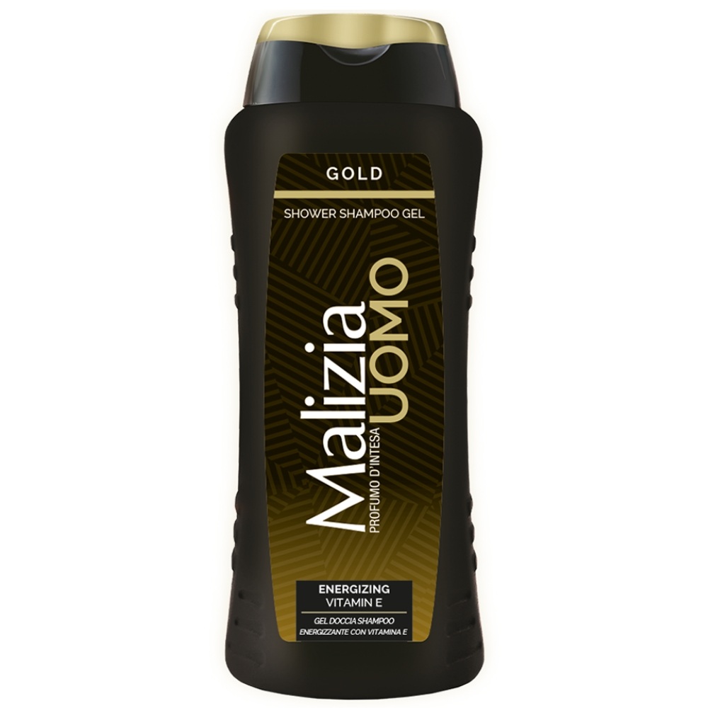 Gel de dus si sampon pentru barbati Energizing Gold, 250 ml, Malizia