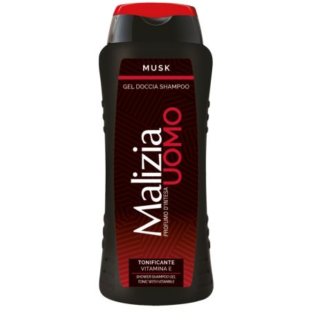 Gel de dus si sampon pentru barbati Tonic Musk, 250 ml, Malizia