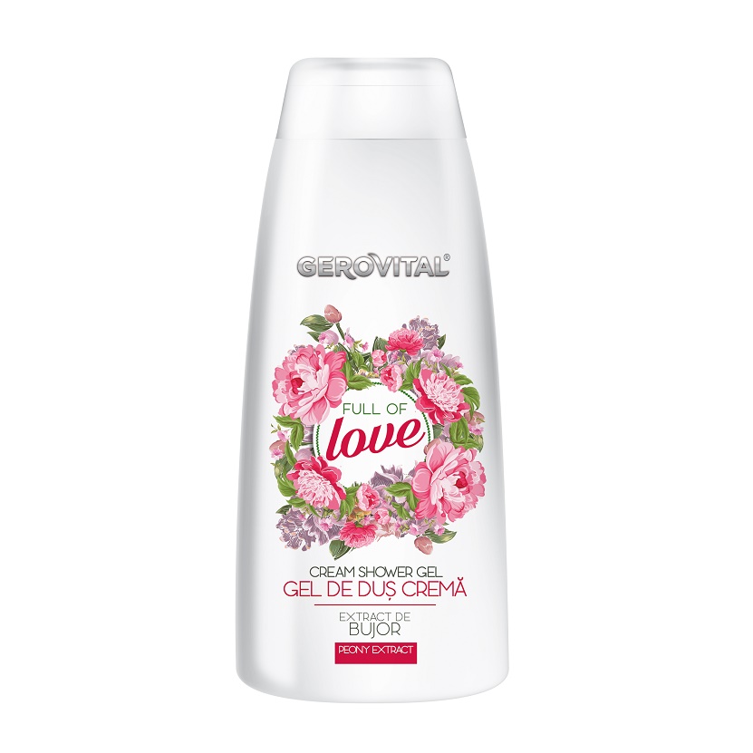 Gel de dus crema cu extract de bujor Full of Love, 250 ml, Gerovital