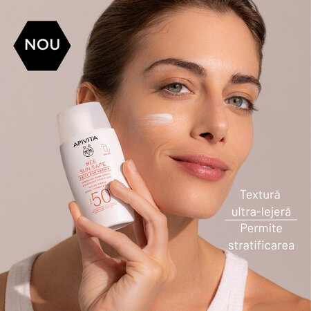 Fluid hidratant anti-rid cu protectie solara SPF 50 Bee Sun Safe, 50 ml, Apivita 692125