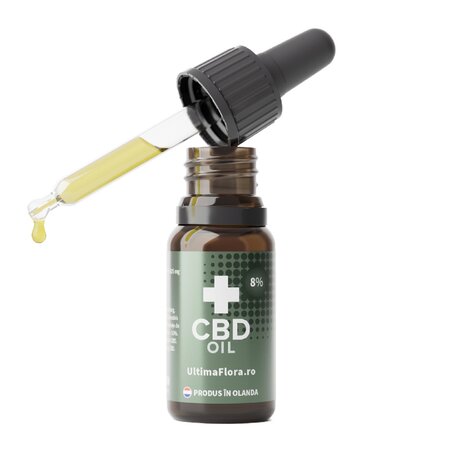Ulei de canepa cu 8% CBD, 825 mg, 10 ml, Ultima Flora 692168