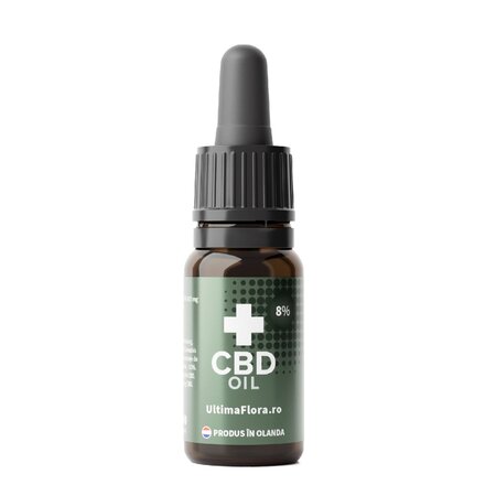 Ulei de canepa cu 8% CBD, 825 mg, 10 ml, Ultima Flora 692169