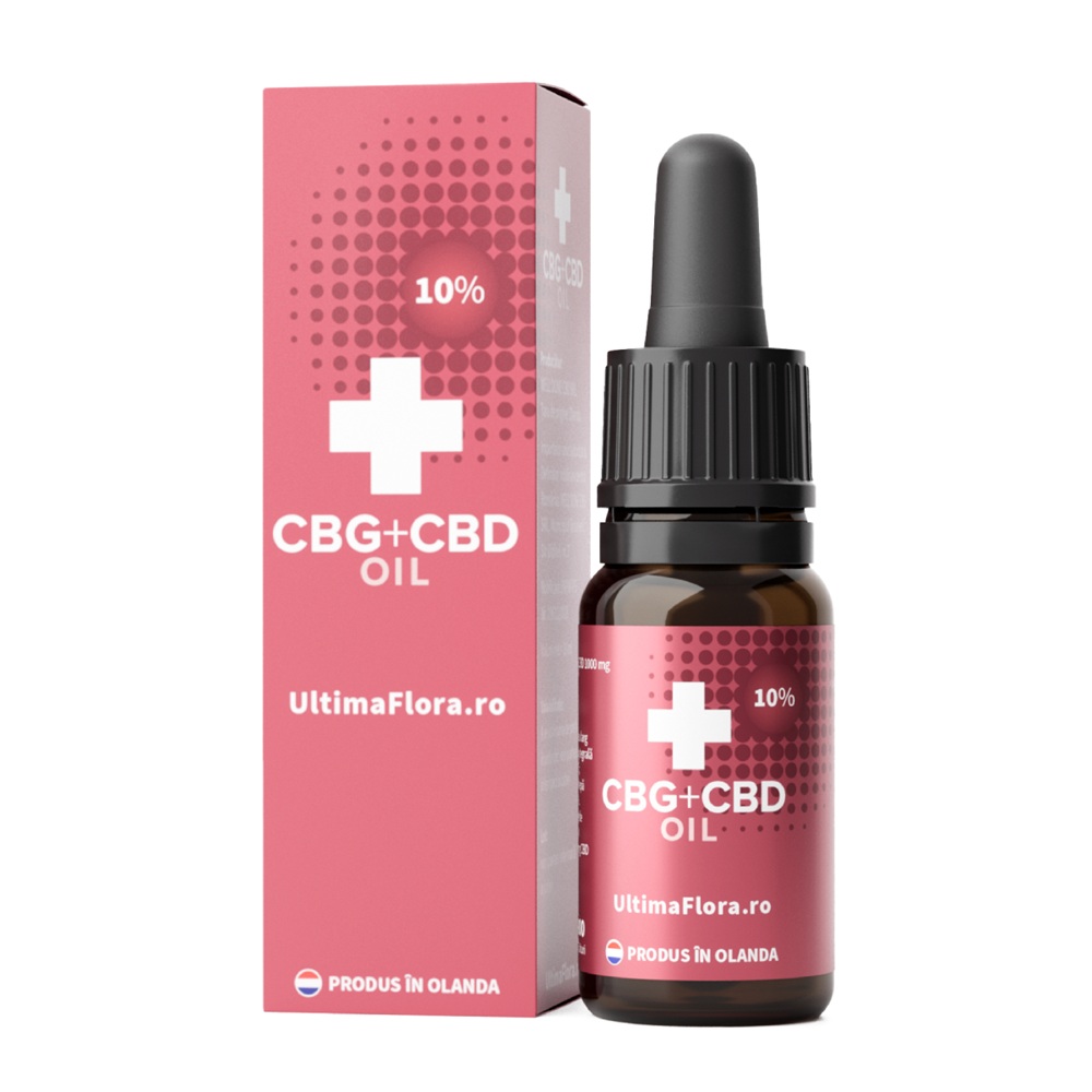 Ulei de canepa cu 10%, CBG 500 mg + CBD 500 mg, 10 ml, Ultima Flora