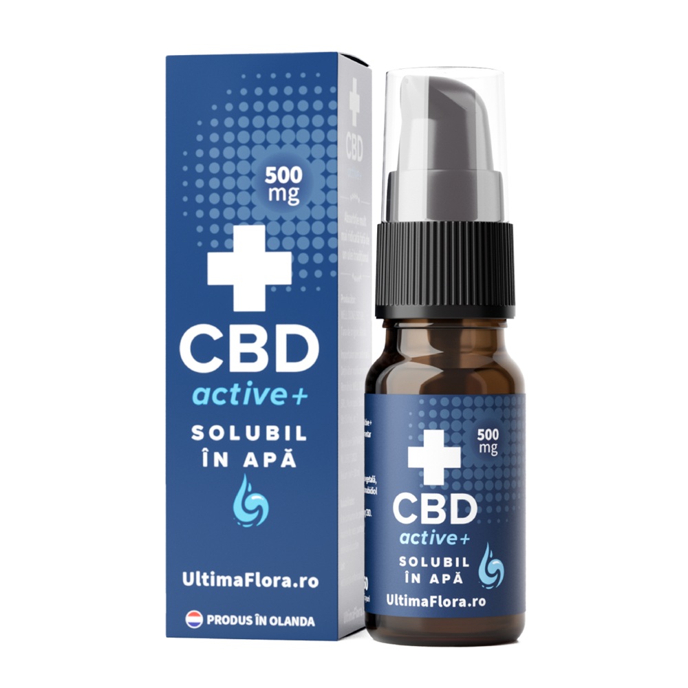 Ulei de canepa cu 5% CBD Active+, 500 mg, 10 ml, Ultima Flora