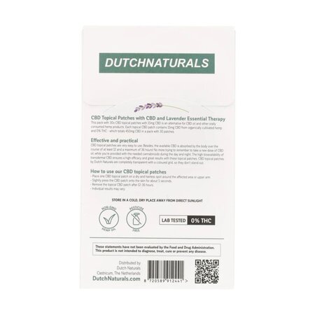 Plasturi cu CBD si ulei de Lavanda Sleep, 450 mg, 30 plasturi, Dutch Natural Healing 692226