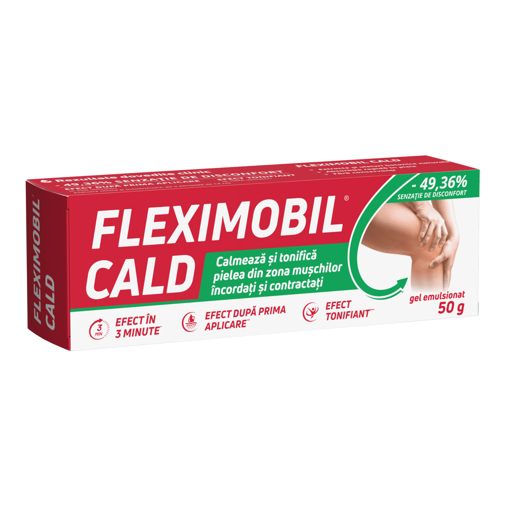 Gel emulsionat pentru muschi si articulatii Fleximobil Cald, 50 g, Fiterman Pharma