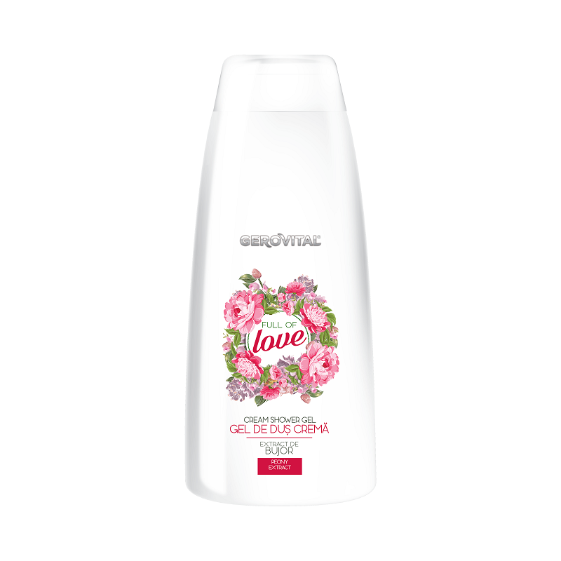 Gel de dus crema cu extract de bujor Full of Love, 750 ml, Gerovital