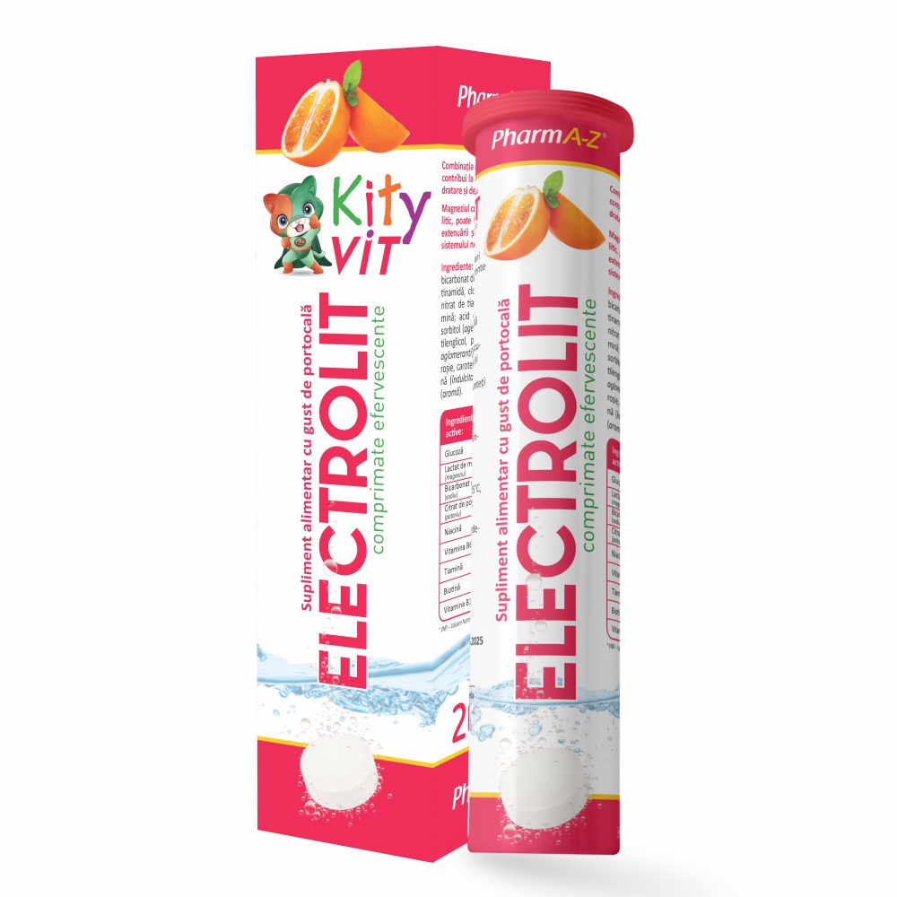 Saruri de rehidratare Kityvit Electrolit, 20 comprimate efervescente, Pharma-Z