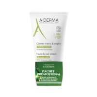 Set Crema hidratanta pentru maini si unghii cu Acid Hialuronic, 50 ml + 50 ml, A-Derma