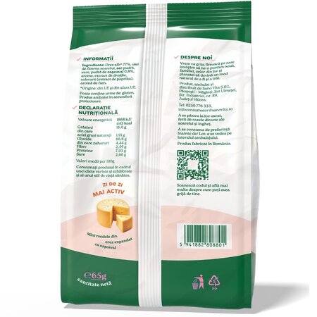 Mini rondele din orez cu cascaval Sharing, 65 g, Sanovita 692820