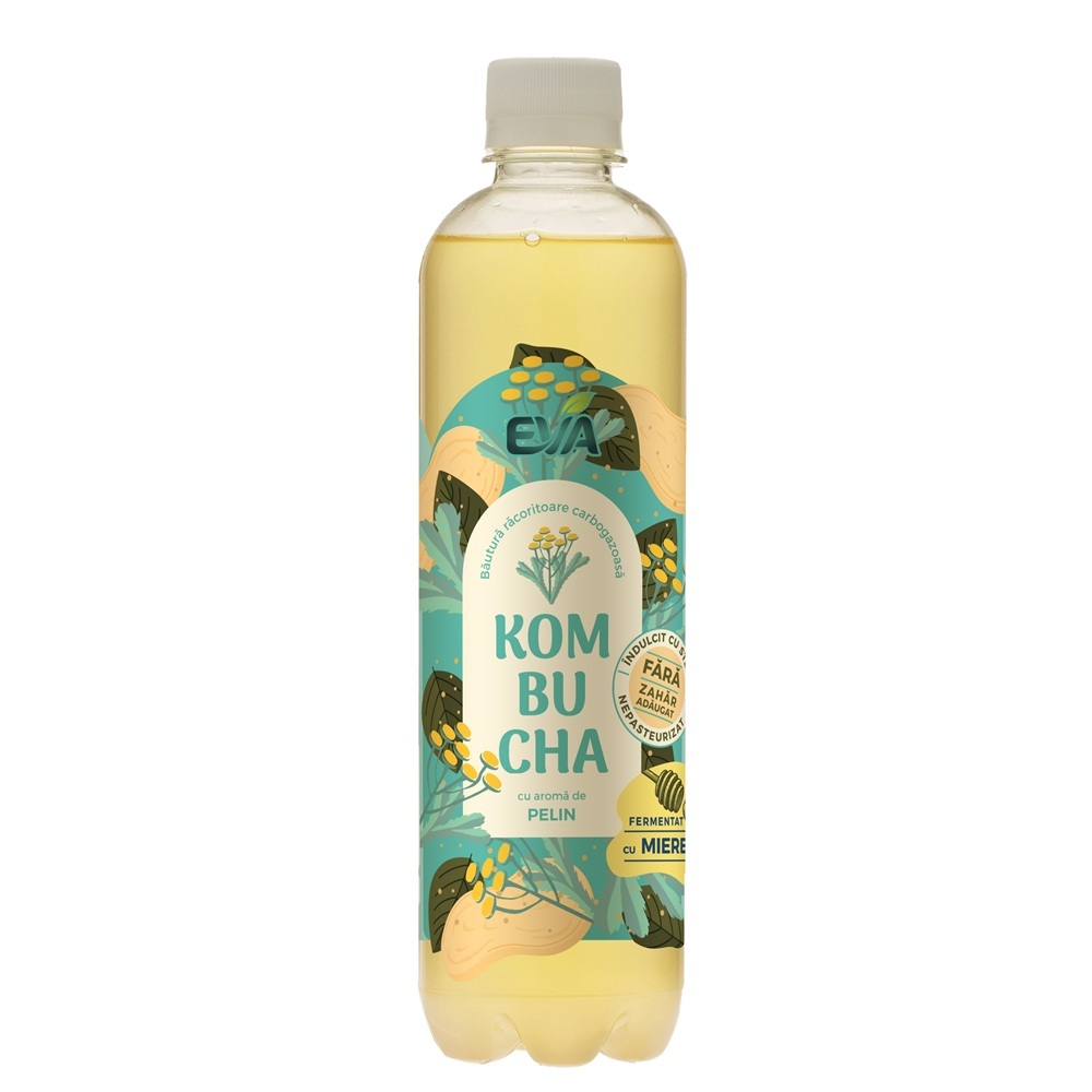 Bautura cu aroma de Pelin Kombucha, 500 ml, Eva
