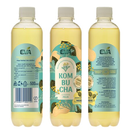 Bautura cu aroma de Pelin Kombucha, 500 ml, Eva 692875