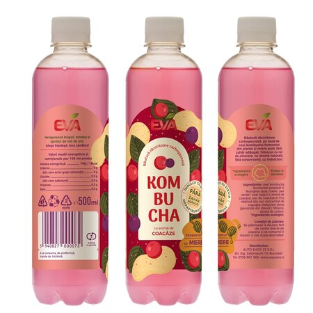 Bautura cu aroma de Coacaze Kombucha, 500 ml, Eva 692878