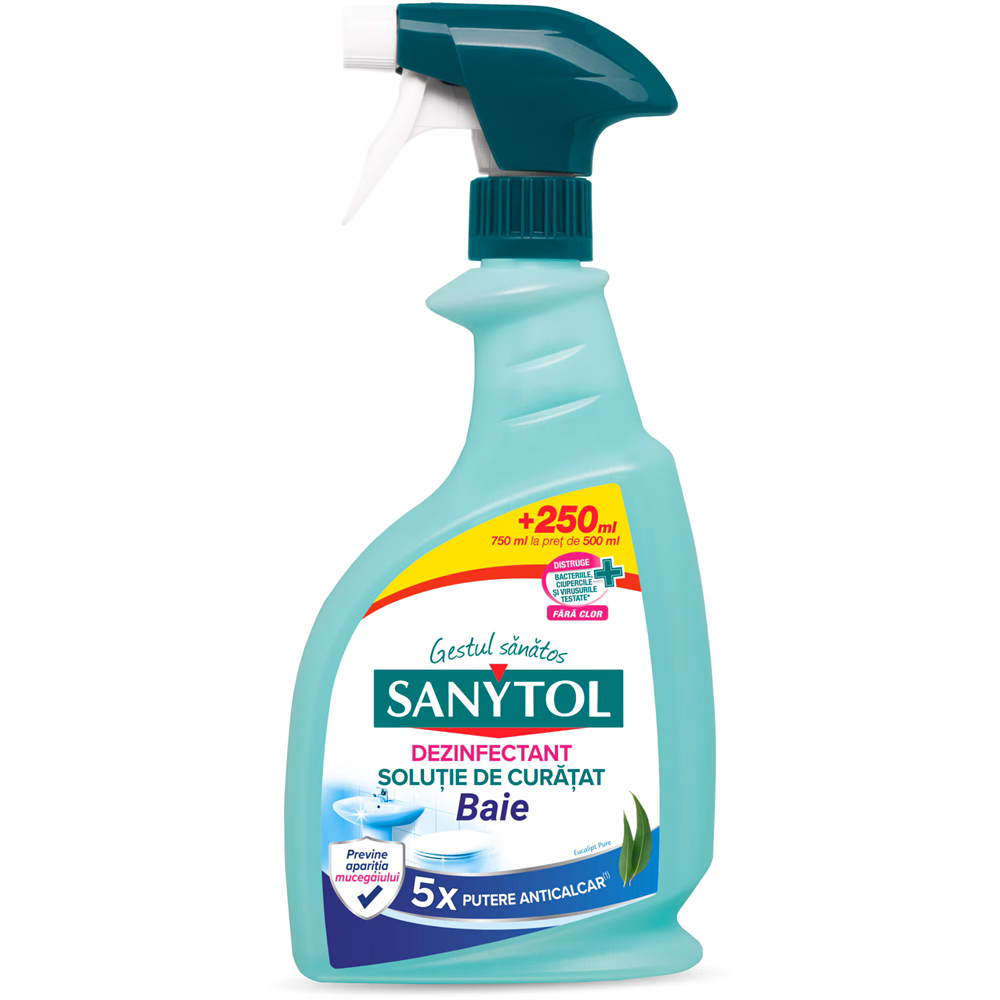 Dezinfectant, anticalcar pentru baie, 750 ml, Sanytol