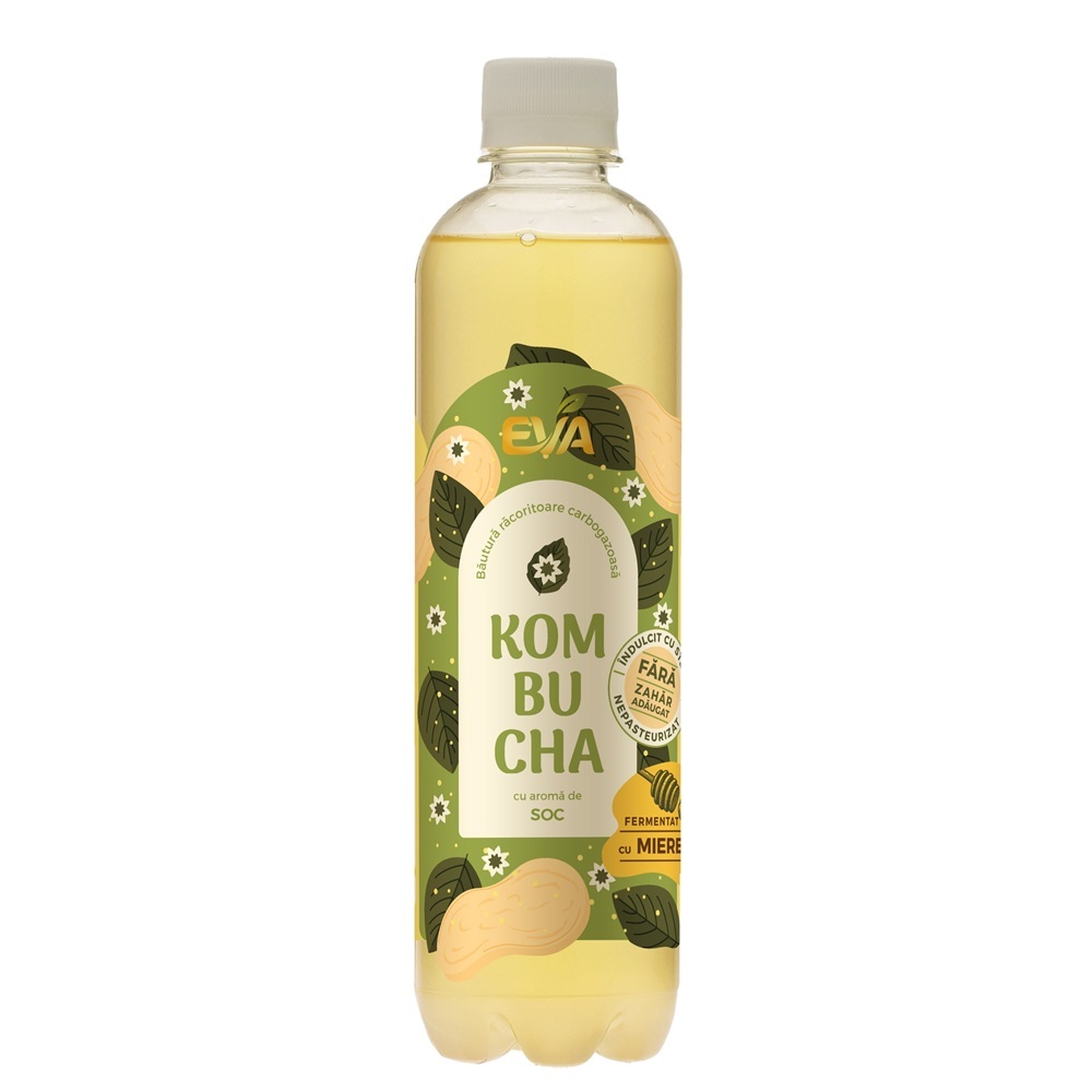 Bautura cu aroma de Soc Kombucha, 500 ml, Eva