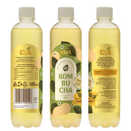 Bautura cu aroma de Soc Kombucha, 500 ml, Eva 692881