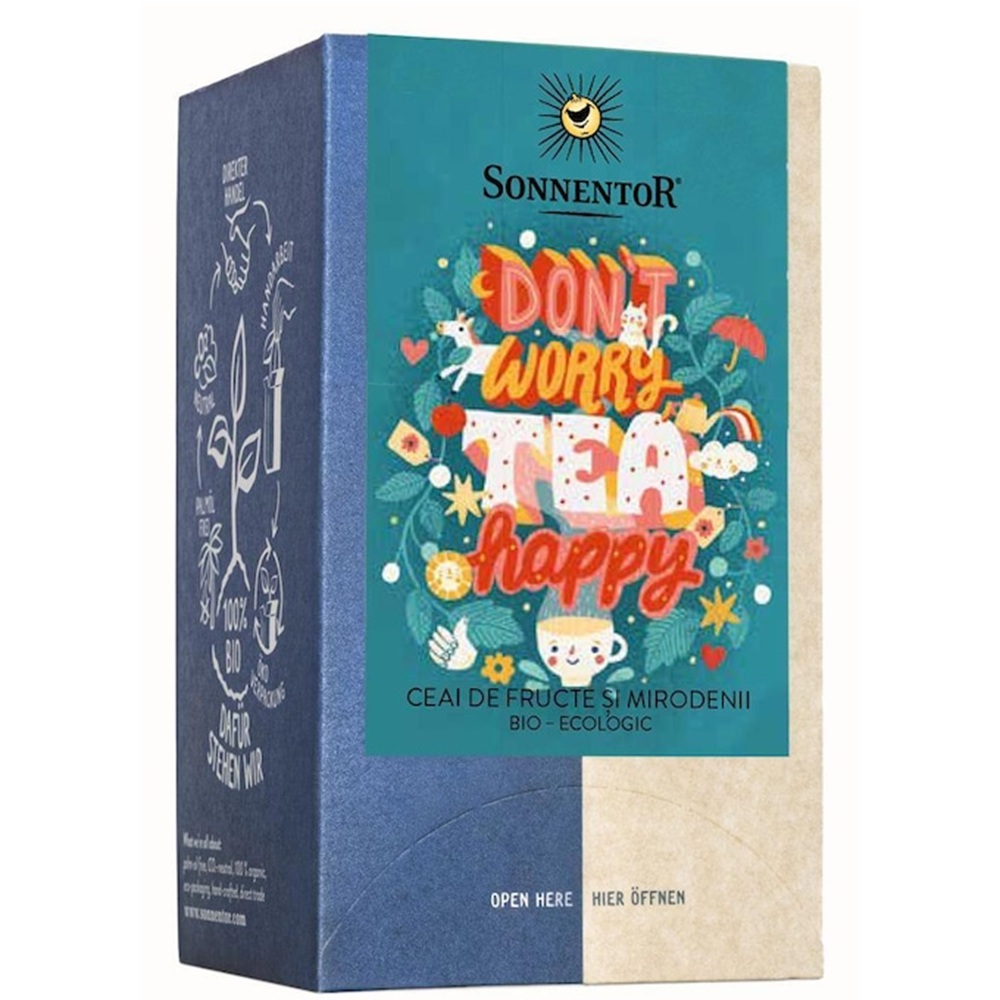 Ceai de fructe si mirodenii Don't Worry Tea Hapyy, 18 doze, Sonnentor