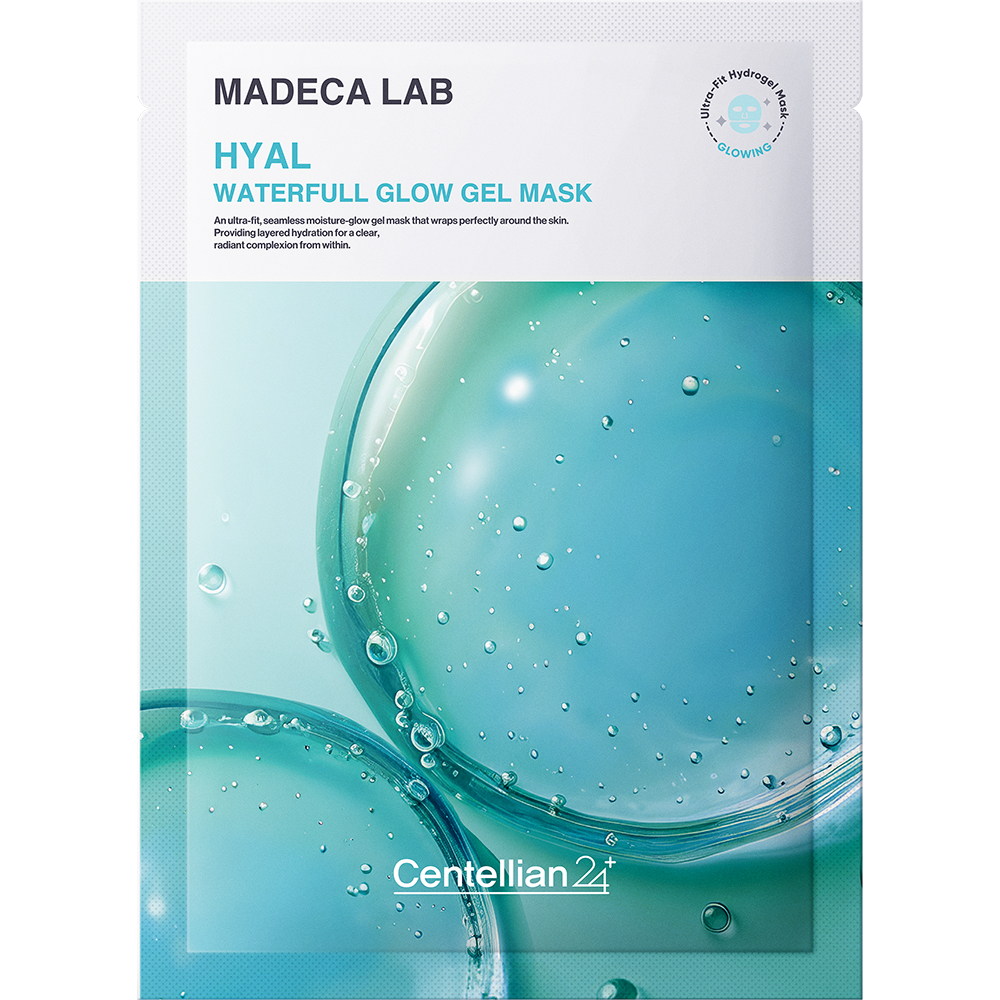 Masca tip hidrogel pentru hidratate si luminozitate, Madeca Lab Hyal Waterfull Glow, 22 g, Centellian 24
