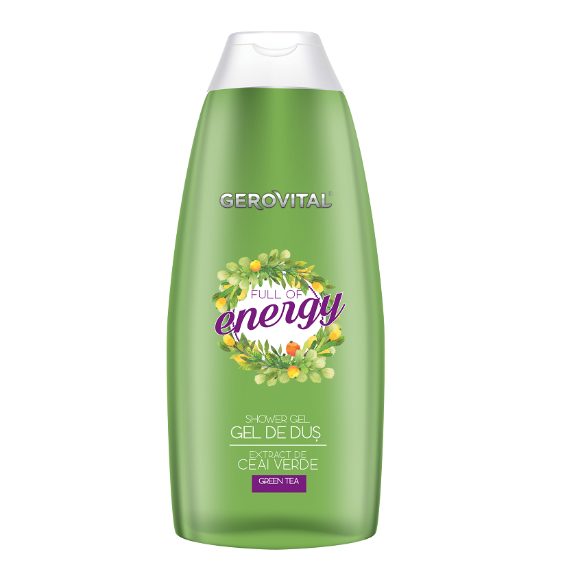 Gel de dus cu extract de ceai verde Full of Energy, 250 ml, Gerovital