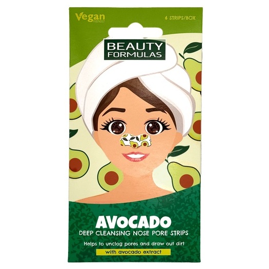 Benzi cu extract de avocado pentru curatarea porilor de pe nas, 6 bucati, Beauty Formulas