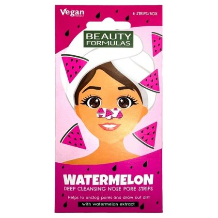 Benzi cu extract de pepene rosu pentru curatarea porilor de pe nas, 6 bucati, Beauty Formulas