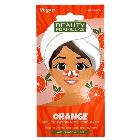 Benzi cu extract de portocale pentru curatarea porilor de pe nas, 6 bucati, Beauty Formulas