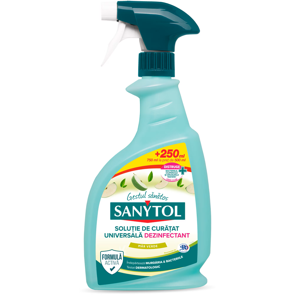 Solutie de curatat universala dezinfectant Mar Verde, 500 ml + 250 ml, Sanytol