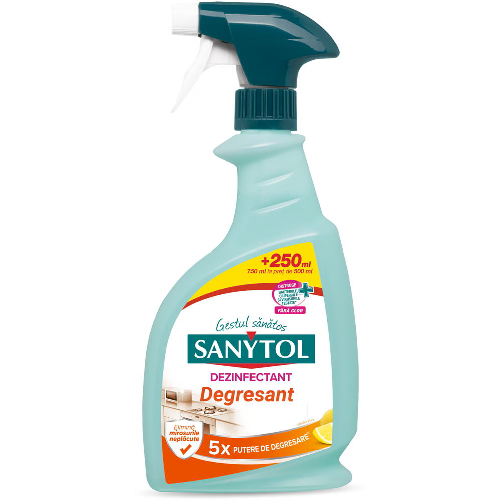 Dezinfectant degresant bucatarie, Lamaie, 500 + 250 ml, Sanytol