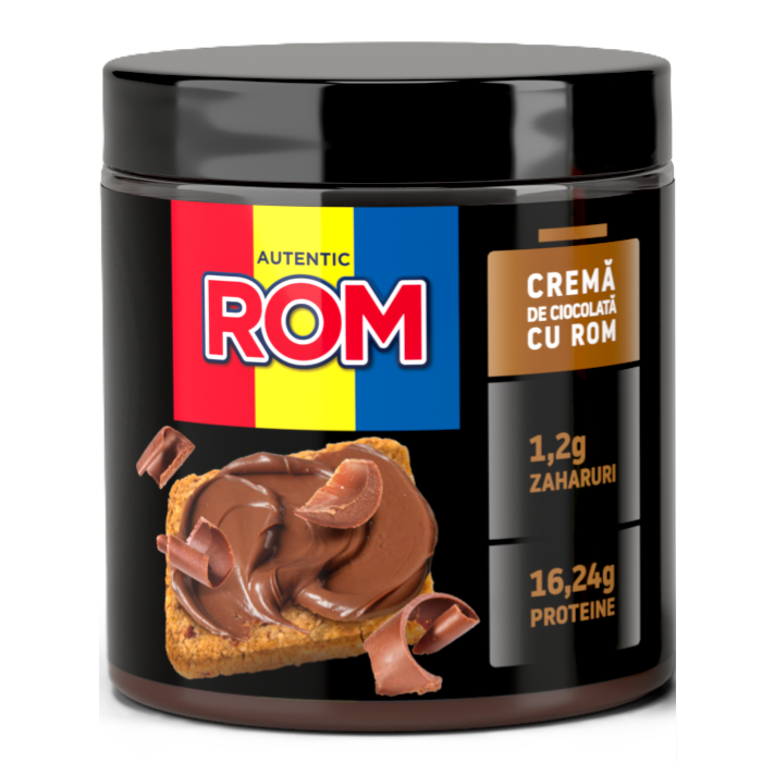 Crema proteica tartinabila cu cacao si aroma de rom, 230 g, Rom