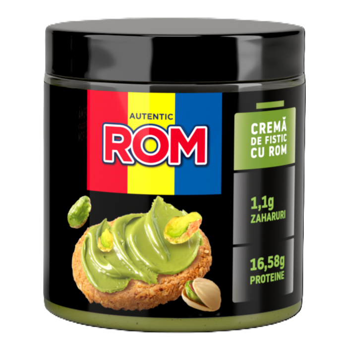 Crema proteica tartinabila cu fistic si aroma de rom, 230 g, Rom