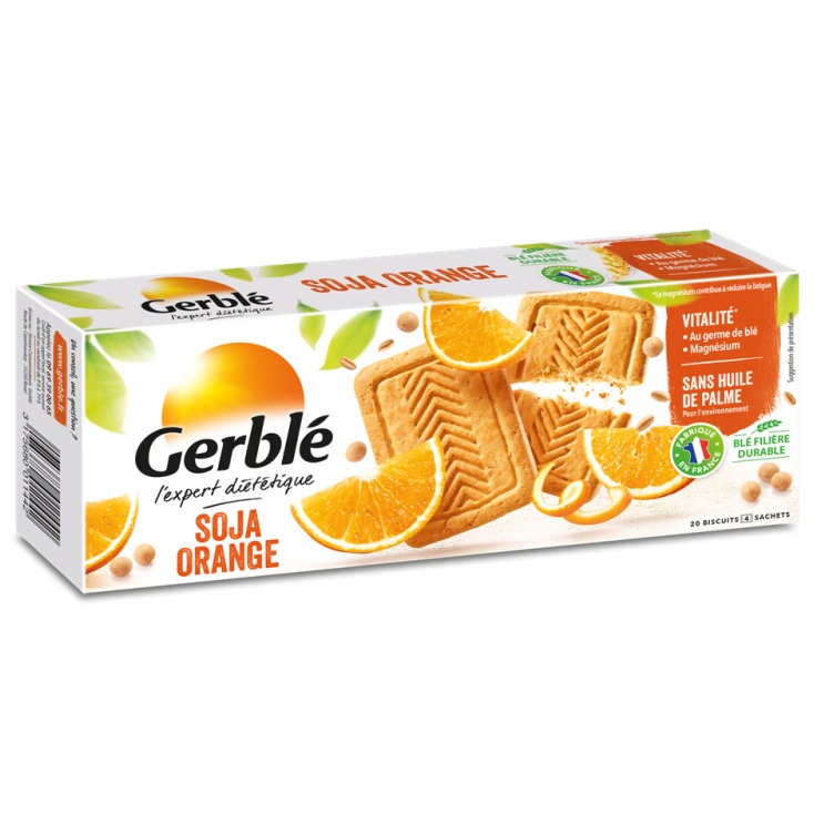 Biscuiti cu soia si portocale Expert Dietetic, 280 g, Gerble