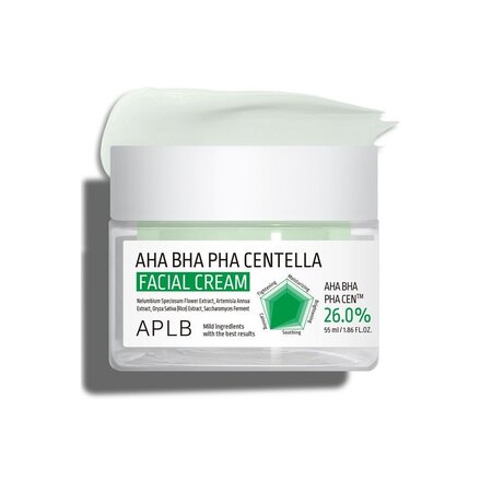 Crema pentru exfoliere blanda, AHA BHA PHA Centella, 55 ml, Aplb 693615