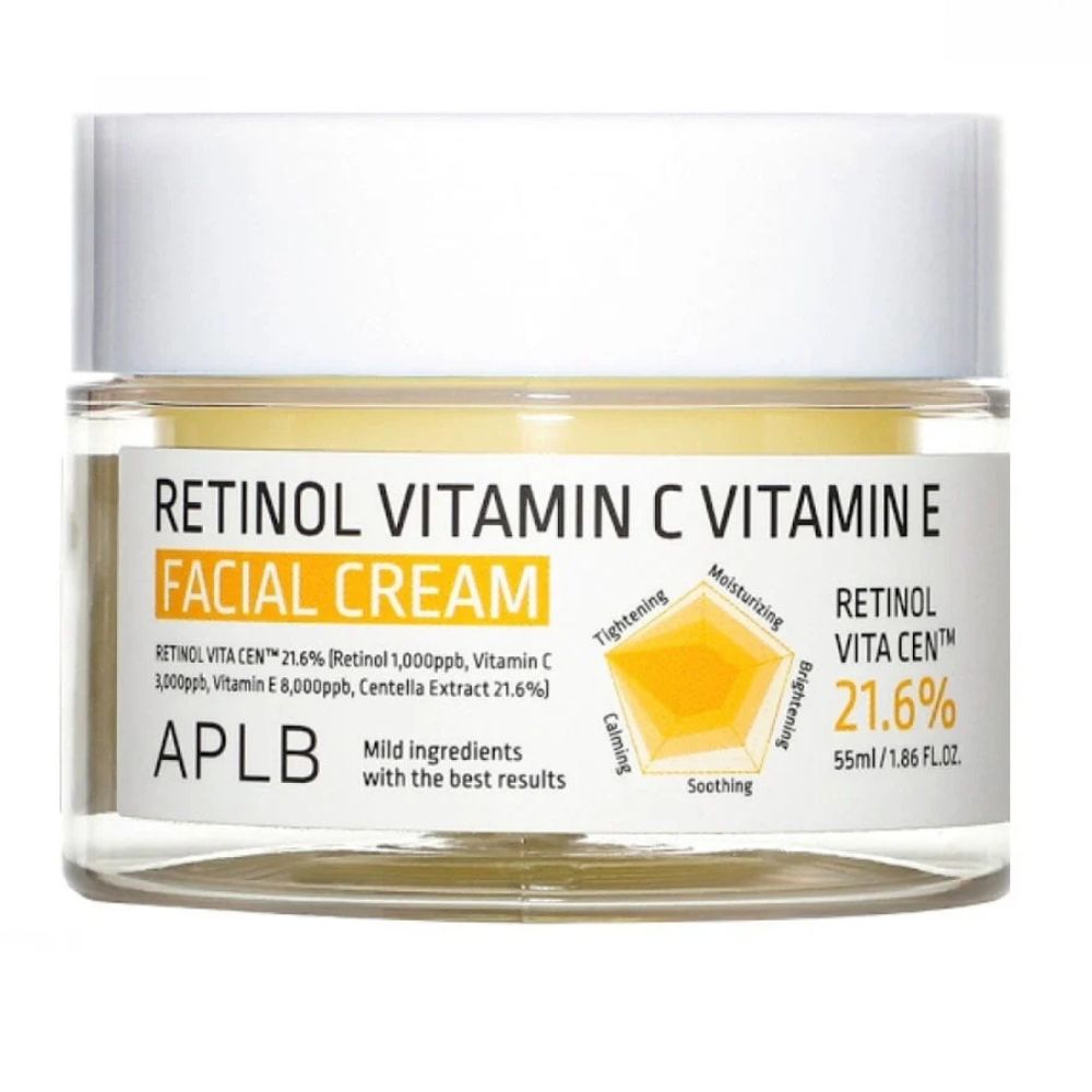 Crema de fata cu Retinol, Vitamina C si Vitamina E, 55 ml, Aplb