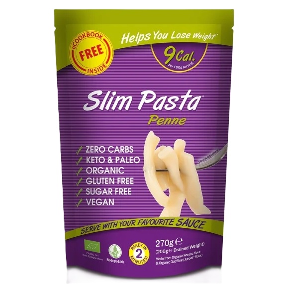 Penne din faina de konjac bio, 270 g, Slim Pasta