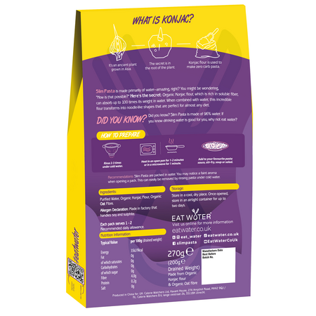 Fettucini din faina de konjac bio, 270 g, Slim Pasta 693776