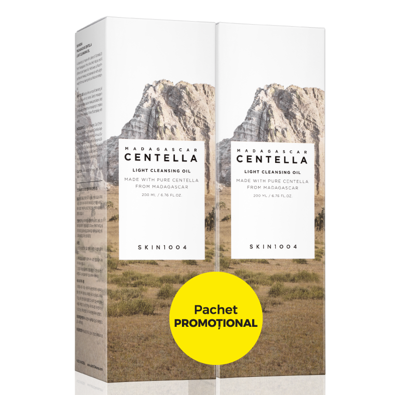 Pachet Ulei de curatare pentru fata cu Centella din Madagascar, 200 ml + 200 ml, Skin1004