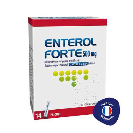 Enterol Forte, 500 mg, pulbere pentru suspensie orală, 14 plicuri, Biocodex 693870