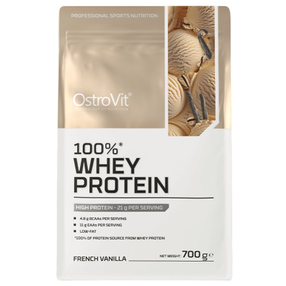 Proteina din zer cu aroma de vanilie Whey Protein French Vanilla, 700 g, OstroVit