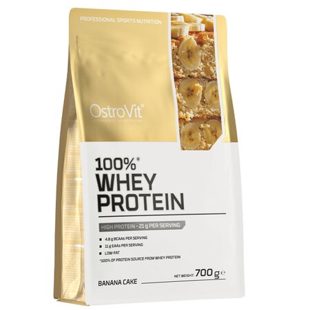 Proteina din zer cu aroma de banane Whey Protein Banana Cake, 700 g, OstroVit 693923