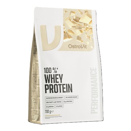 Proteina din zer cu aroma de ciocolata alba Whey Protein White Chocolate, 700 g, OstroVit 734845