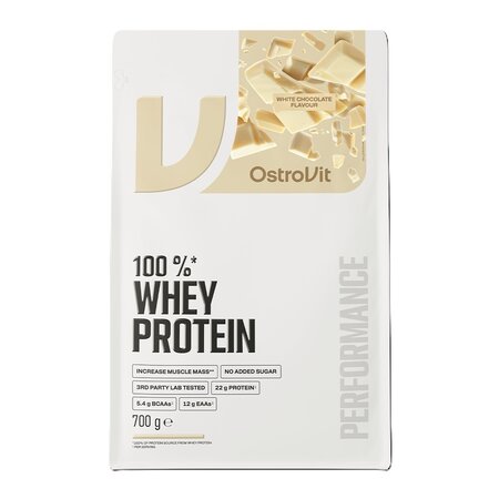 Proteina din zer cu aroma de ciocolata alba Whey Protein White Chocolate, 700 g, OstroVit