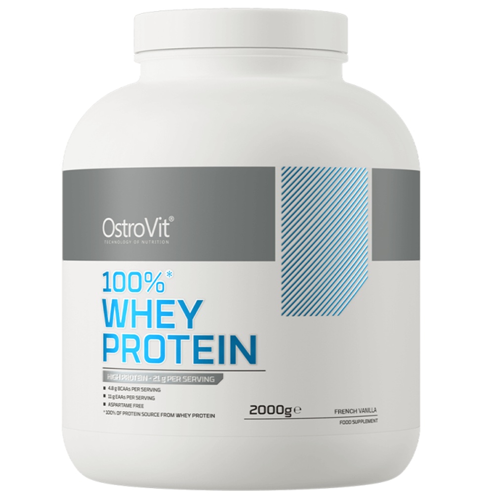 Proteina din zer cu aroma de vanilie Whey Protein French Vanilla, 2000 g, OstroVit