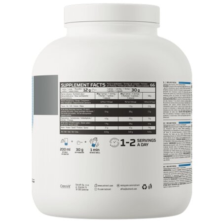Proteina din zer cu aroma de capsuni Whey Protein Chocolate Strawberry Cream, 2000 g, OstroVit 693939