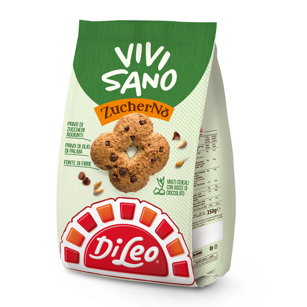 Biscuiti multicereale cu pepite de ciocolata, 280 g, Vivisano