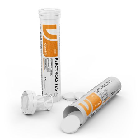 Electroliti cu aroma de portocale Electrolyte, 20 tablete efervescente, OstroVit 701309