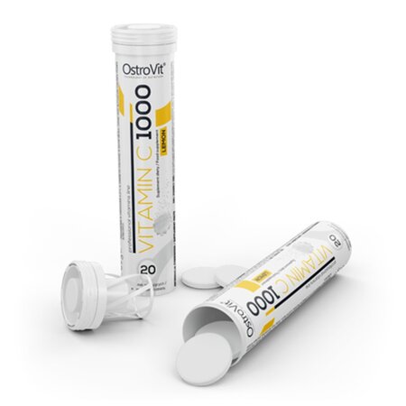 Vitamina C cu aroma de lamaie, 1000 mg, 20 tablete efervescente, OstroVit 693970