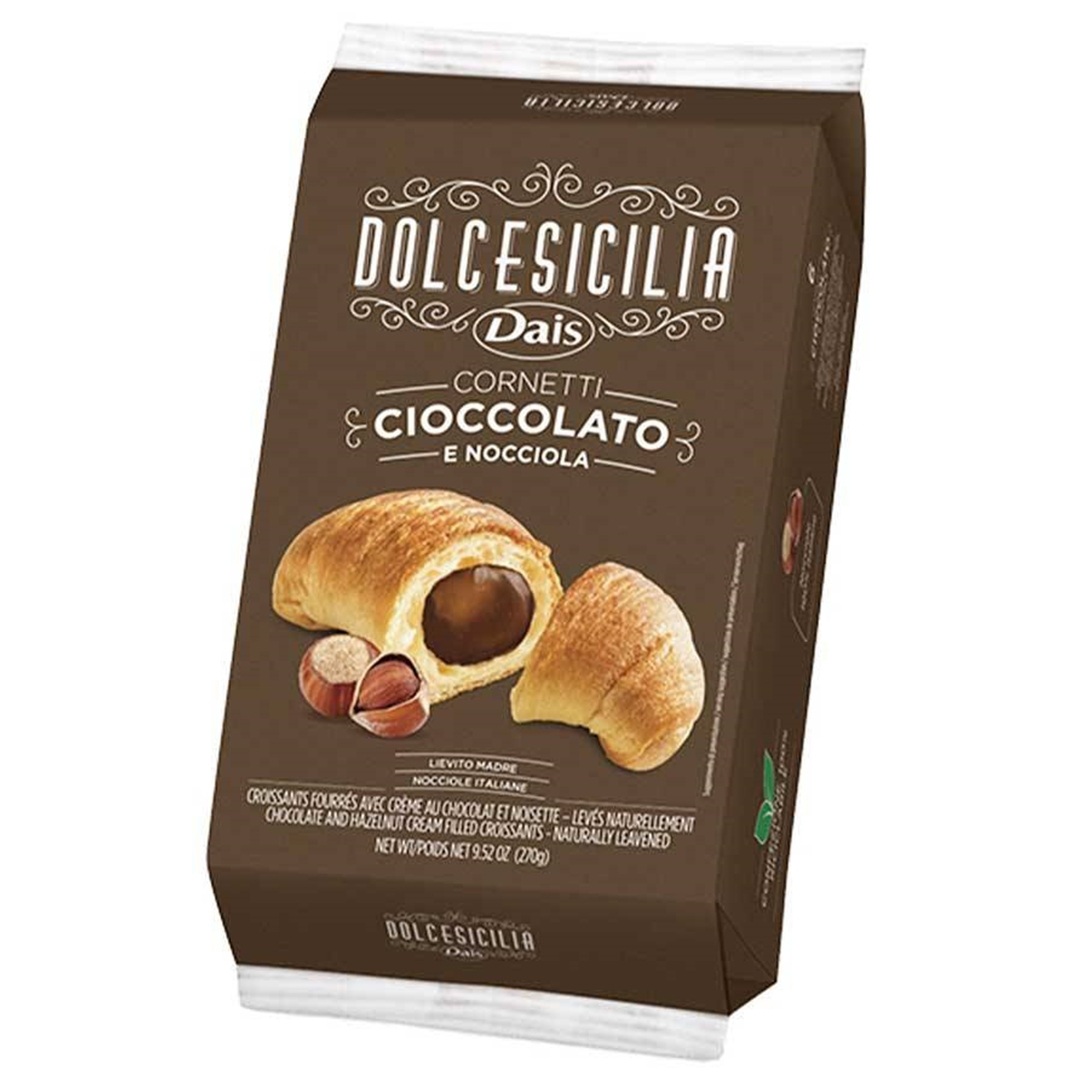 Croissant cu crema de ciocolata si alune Dolcesicilia, 6 bucati x 45 g, Dais