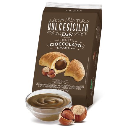 Croissant cu crema de ciocolata si alune Dolcesicilia, 6 bucati x 45 g, Dais 693987